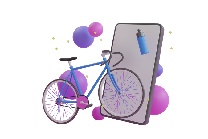 Cycling Application  3D Illustration