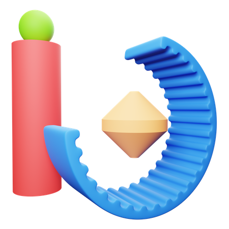 Cylinder and Sphere Abstract shape  3D Illustration