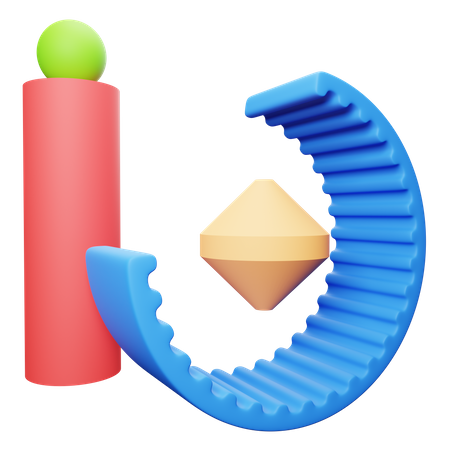 Cylinder and Sphere Abstract shape 3D Illustration