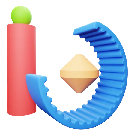 Cylinder and Sphere Abstract shape  3D Illustration