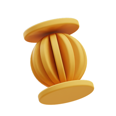 Cylinder Edged Segmented Sphere  3D Icon