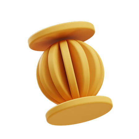 Cylinder Edged Segmented Sphere  3D Illustration