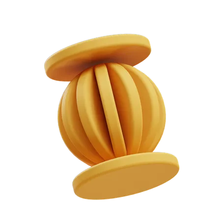 Cylinder Edged Segmented Sphere  3D Illustration