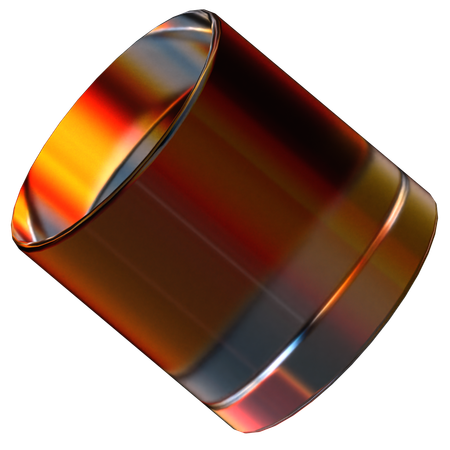 Cylinder Glass Abstract Shape  3D Icon