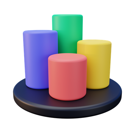 Cylinder Graph  3D Icon