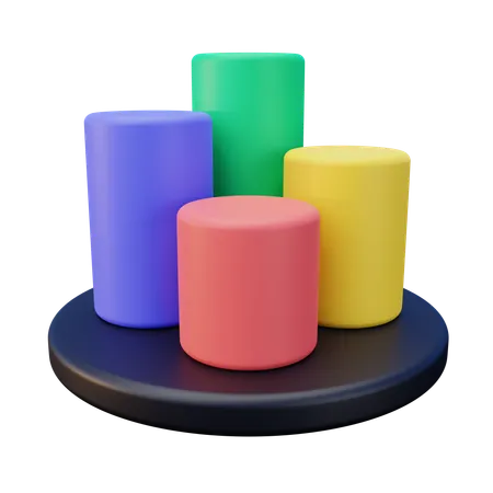 3 D Cylinder Graph 3D Icon