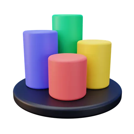Cylinder Graph  3D Icon