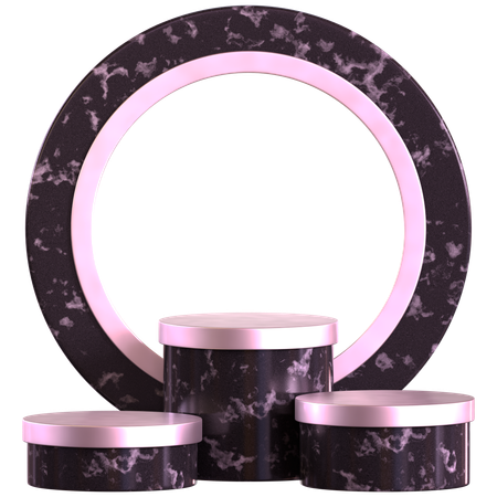 Cylinder Podium With Circle Gate  3D Icon