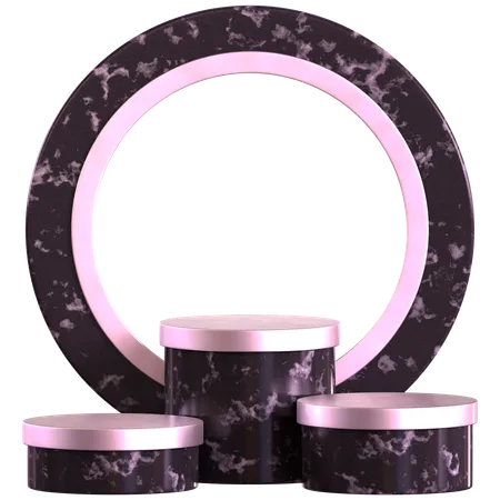 Cylinder Podium With Circle Gate  3D Icon