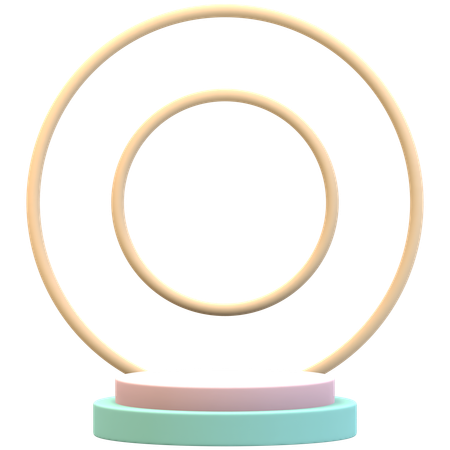 Cylinder Podium With Double Rings  3D Illustration