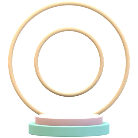 Cylinder Podium With Double Rings  3D Illustration