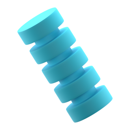 Cylinder Stack Connected  3D Icon