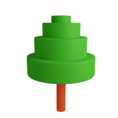 Cylinder Tree  3D Icon