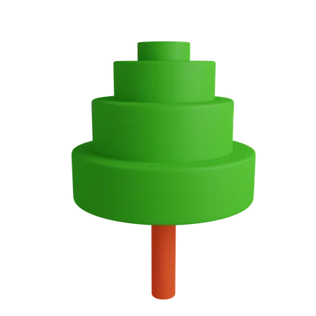 Cylinder Tree  3D Icon