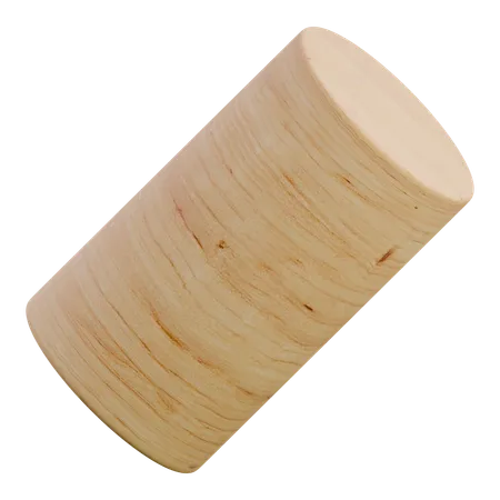 Cylinder Wooden Abstract Shape  3D Icon