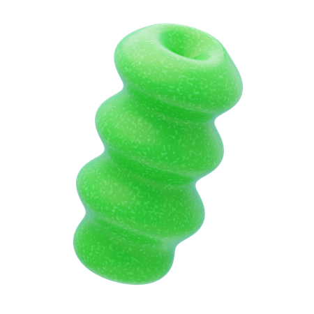 Cylindre ondulé vert en résine plastique  3D Icon