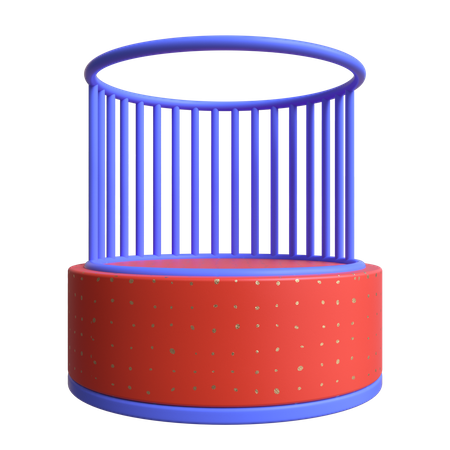 Cylindrical Cage Platform  3D Illustration