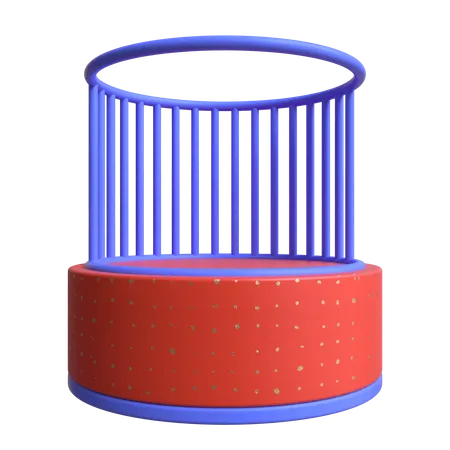 Cylindrical Cage Platform  3D Illustration