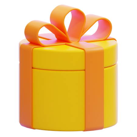 Cylindrical Gift Box  3D Icon