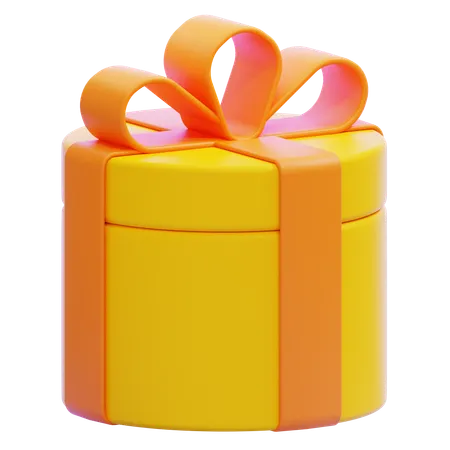 Cylindrical Gift Box  3D Icon