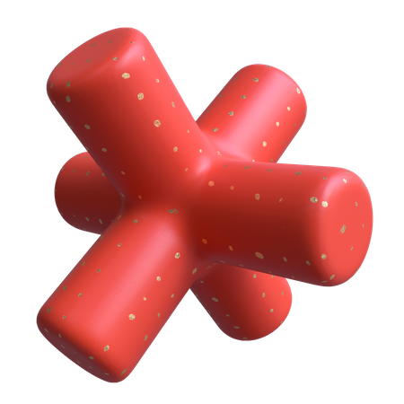 Cylindrical Half star  3D Icon