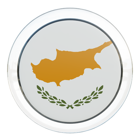 Cyprus Flag Glass  3D Illustration