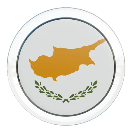 Cyprus Flag Glass  3D Illustration