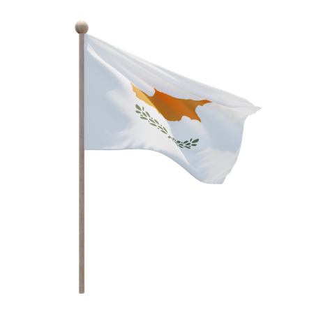 Cyprus Flag Pole  3D Illustration