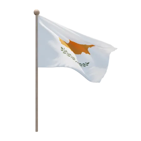 Cyprus Flag Pole  3D Illustration
