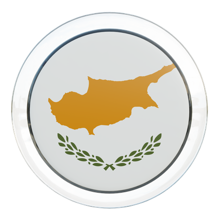 Cyprus Round Flag  3D Icon