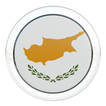 Cyprus Round Flag  3D Icon