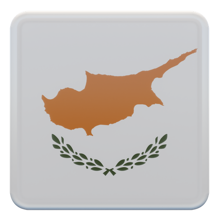 Cyprus Square Flag  3D Icon