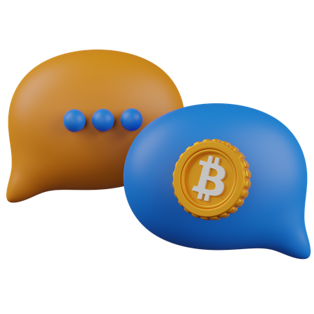 Cyptocurrency chat  3D Icon