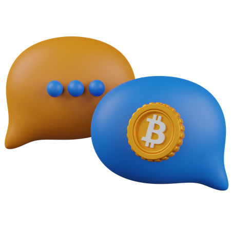 Cyptocurrency chat  3D Icon