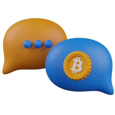 Cyptocurrency chat  3D Icon