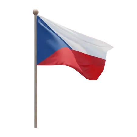 Czech Republic Flag Pole  3D Flag