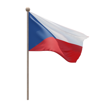 Czech Republic Flagpole  3D Icon