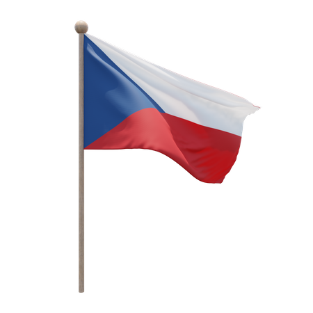 Czech Republic Flagpole  3D Icon