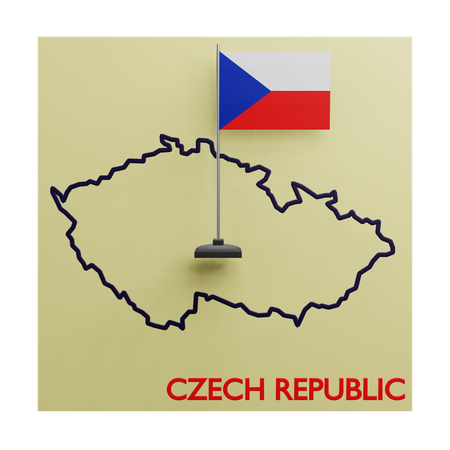 Czech Republic Map  3D Icon