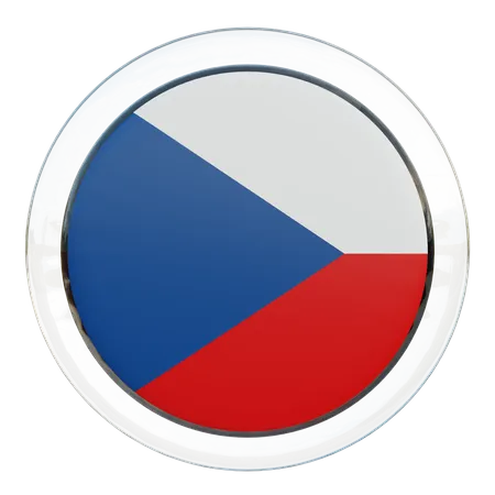 Czech Republic Round Flag  3D Icon