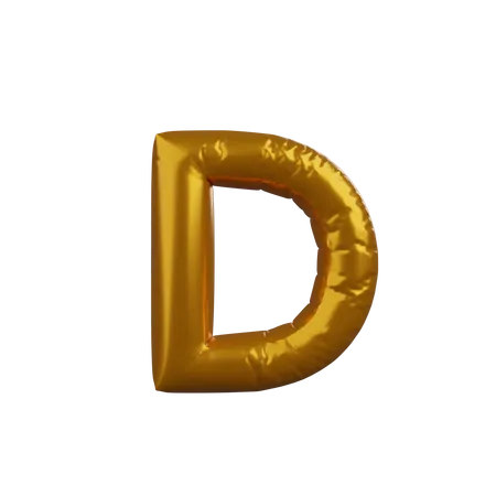 3 D Illustration Of Golden Balloon Concept Alphabet D 3D Illustration