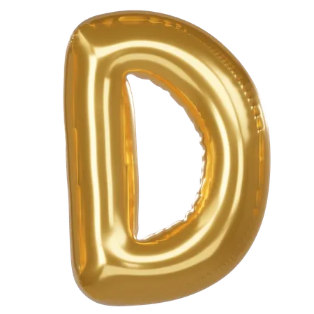 D Alphabet 3 D Illustration In Golden Balloon Style 3D Icon
