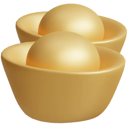 Este Icone 3 D Representa Lingotes De Ouro Tradicionais Simbolizando Riqueza E Prosperidade Ideais Para Projetos Festivos E Culturais 3D Icon