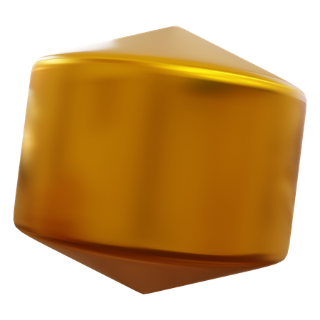 D Gold Cylinder  3D Icon