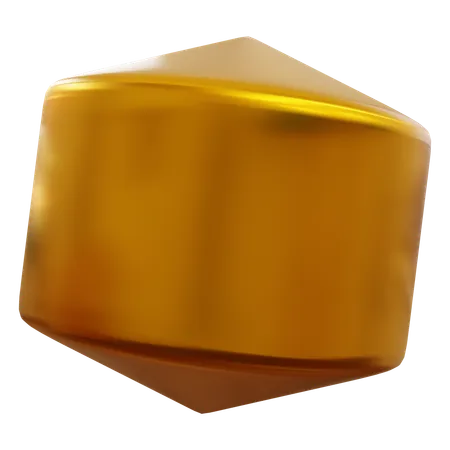 D Gold Cylinder  3D Icon