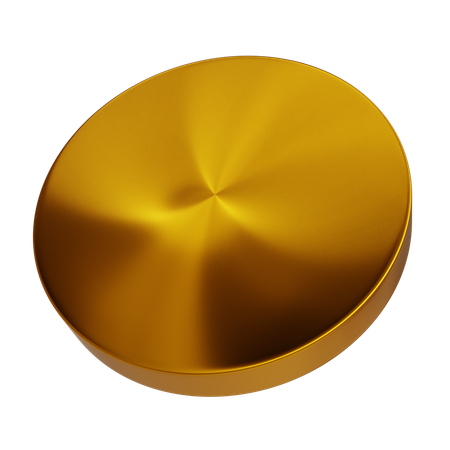 D cylindre d'or abstrait  3D Icon