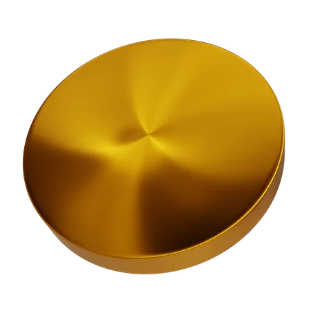 D cylindre d'or abstrait  3D Icon