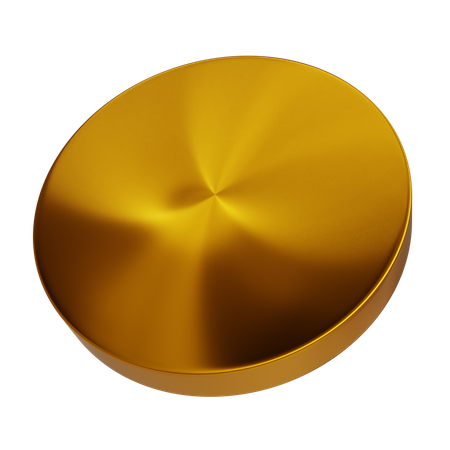 D cylindre d'or abstrait  3D Icon