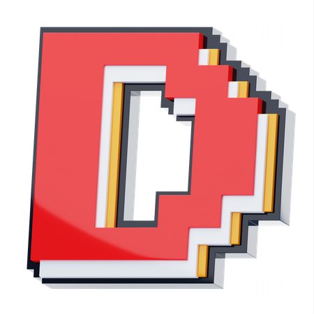 D Letter  3D Icon