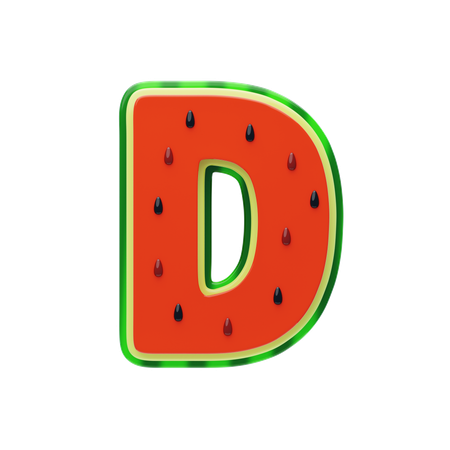 D Letter  3D Icon